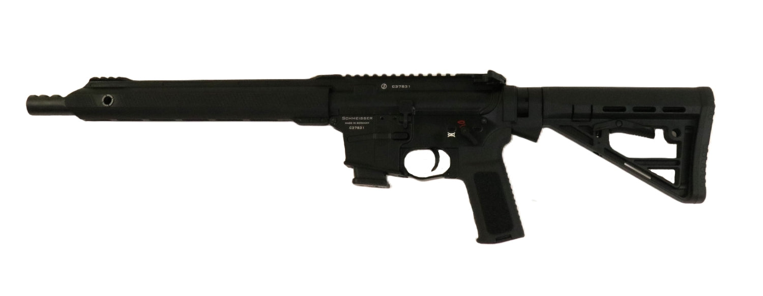 Schmeisser Gewehr, schwarzes Design.