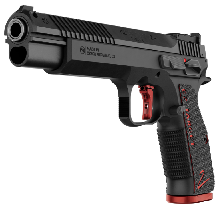 Schwarze Sportpistole seitliche Ansicht