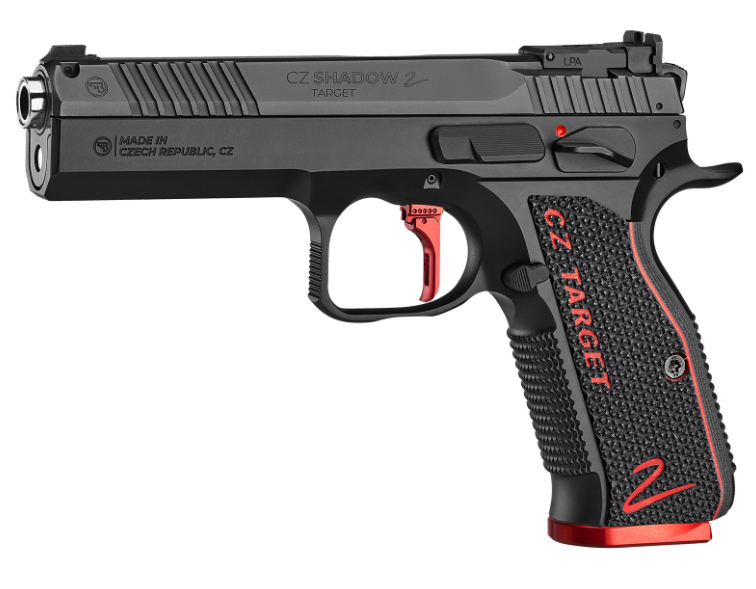 Schwarze Pistole mit rotem Abzug