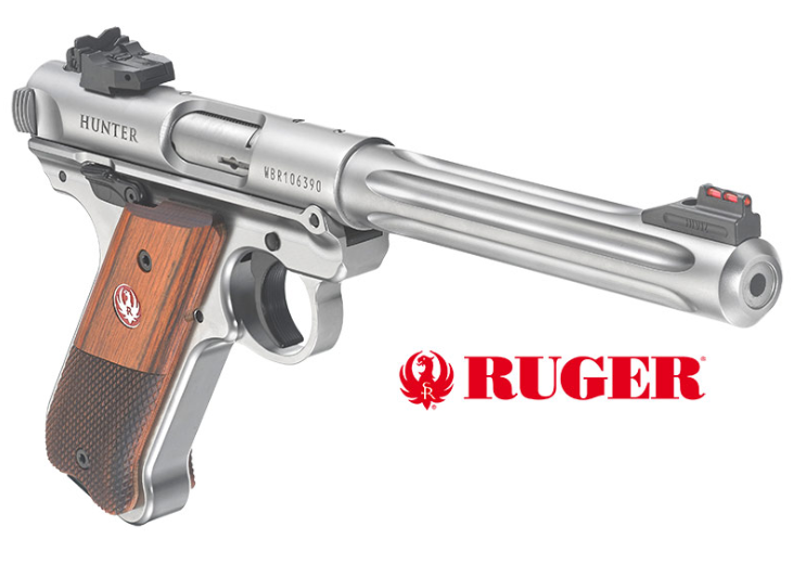 Silberne Ruger-Pistole seitlich