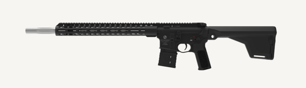 Schwarzes halbautomatisches Sportgewehr seitlich