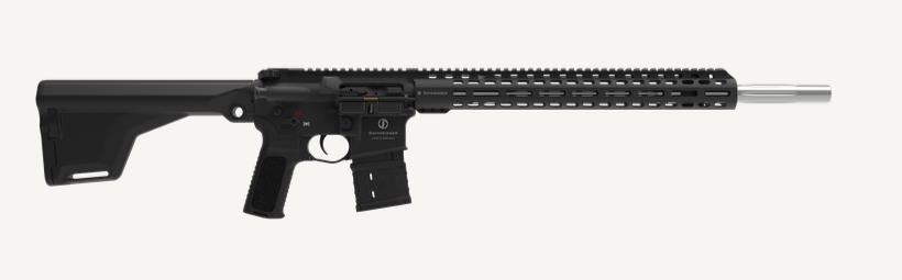 Schwarzes halbautomatisches Sportgewehr seitlich