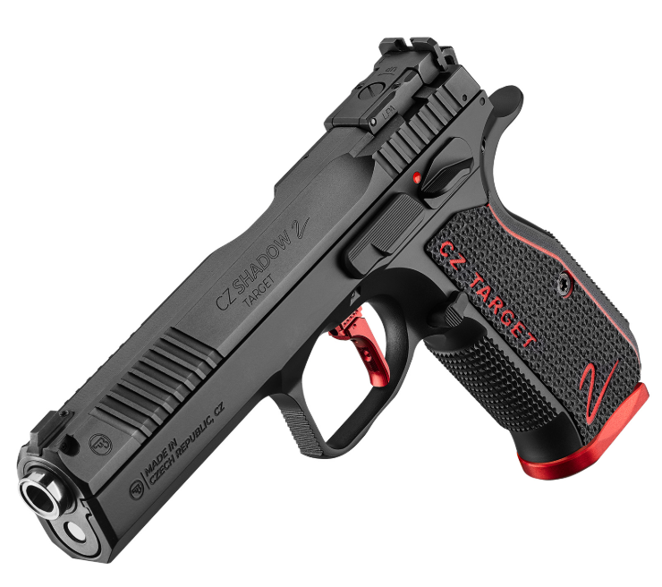 Schwarze Pistole mit rotem Abzug