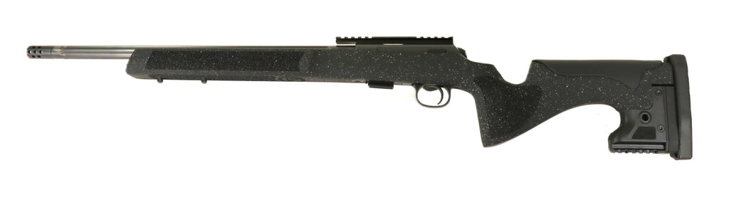 Schwarzes CZ-Gewehr mit Zielfernrohr.