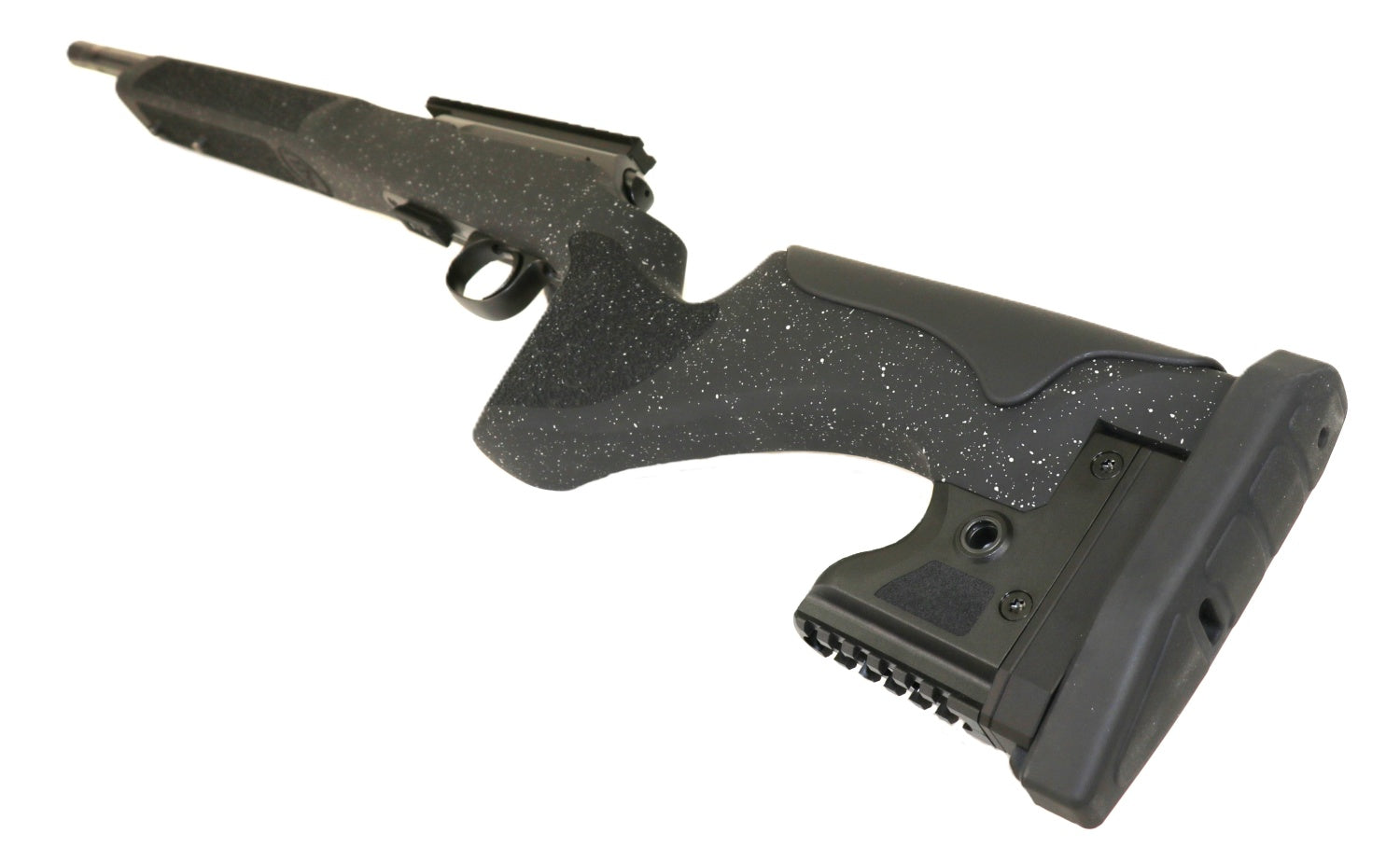 Schwarzes CZ-Gewehr mit Zielfernrohr.