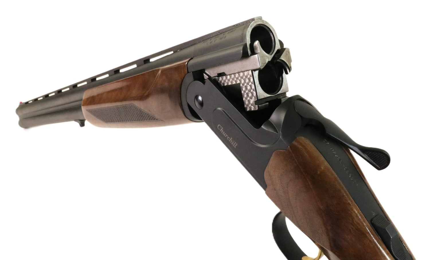 AKKAR Schrotflinte, hölzerner Schaft.