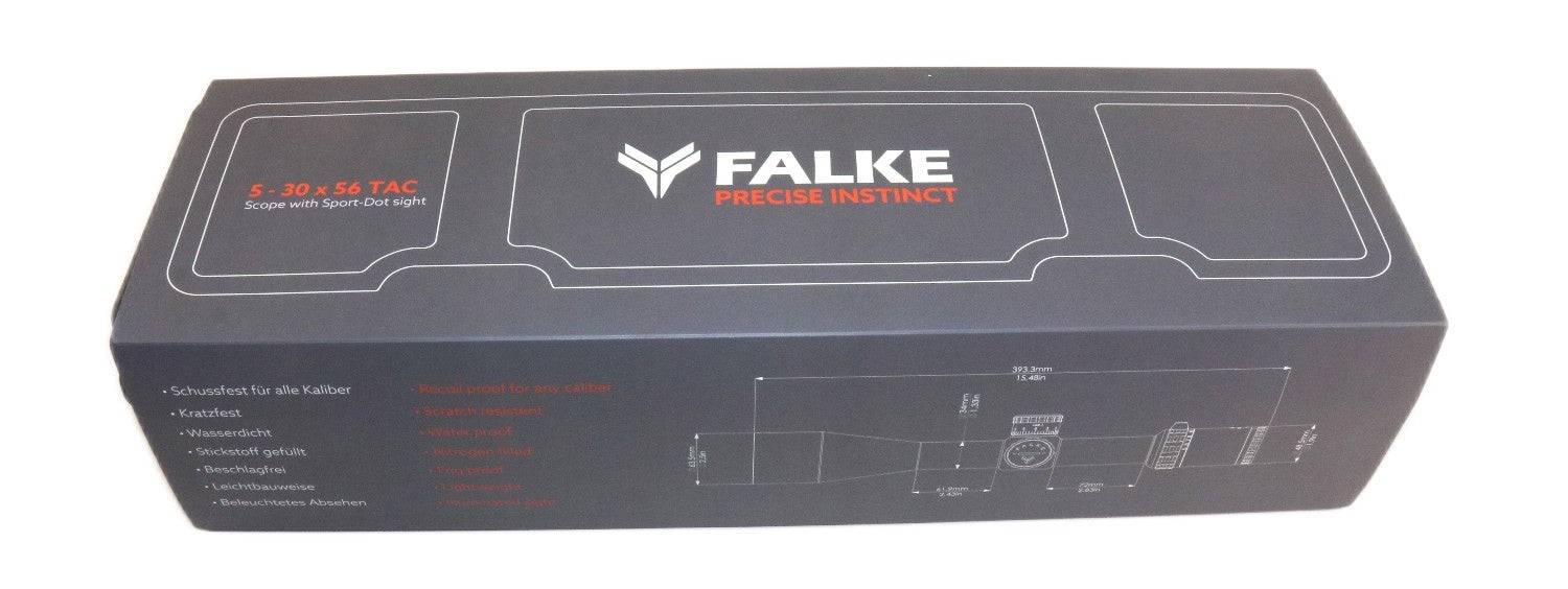 Falke Zielfernrohr mit Schutzkappen.