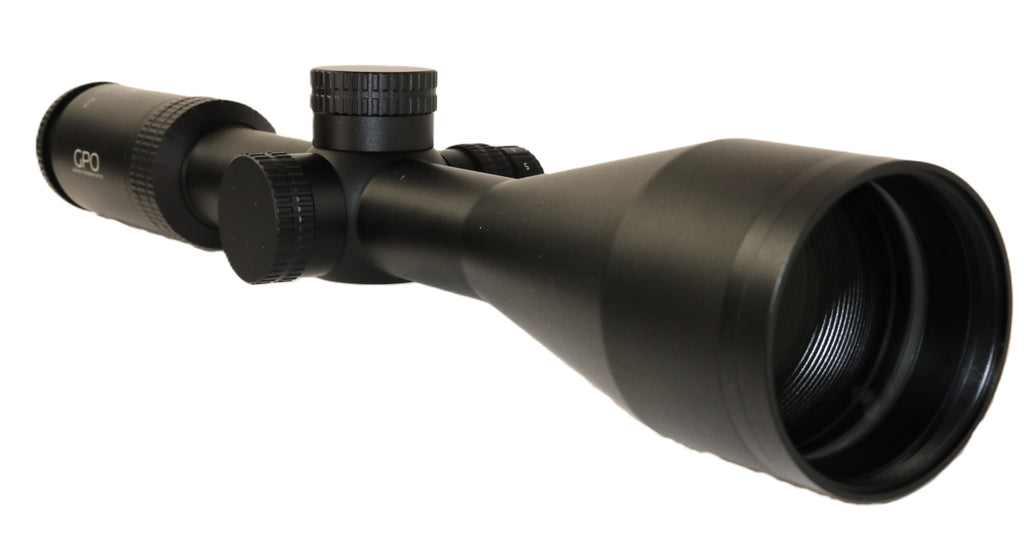 Zielfernrohr von GPO, Nahaufnahme.