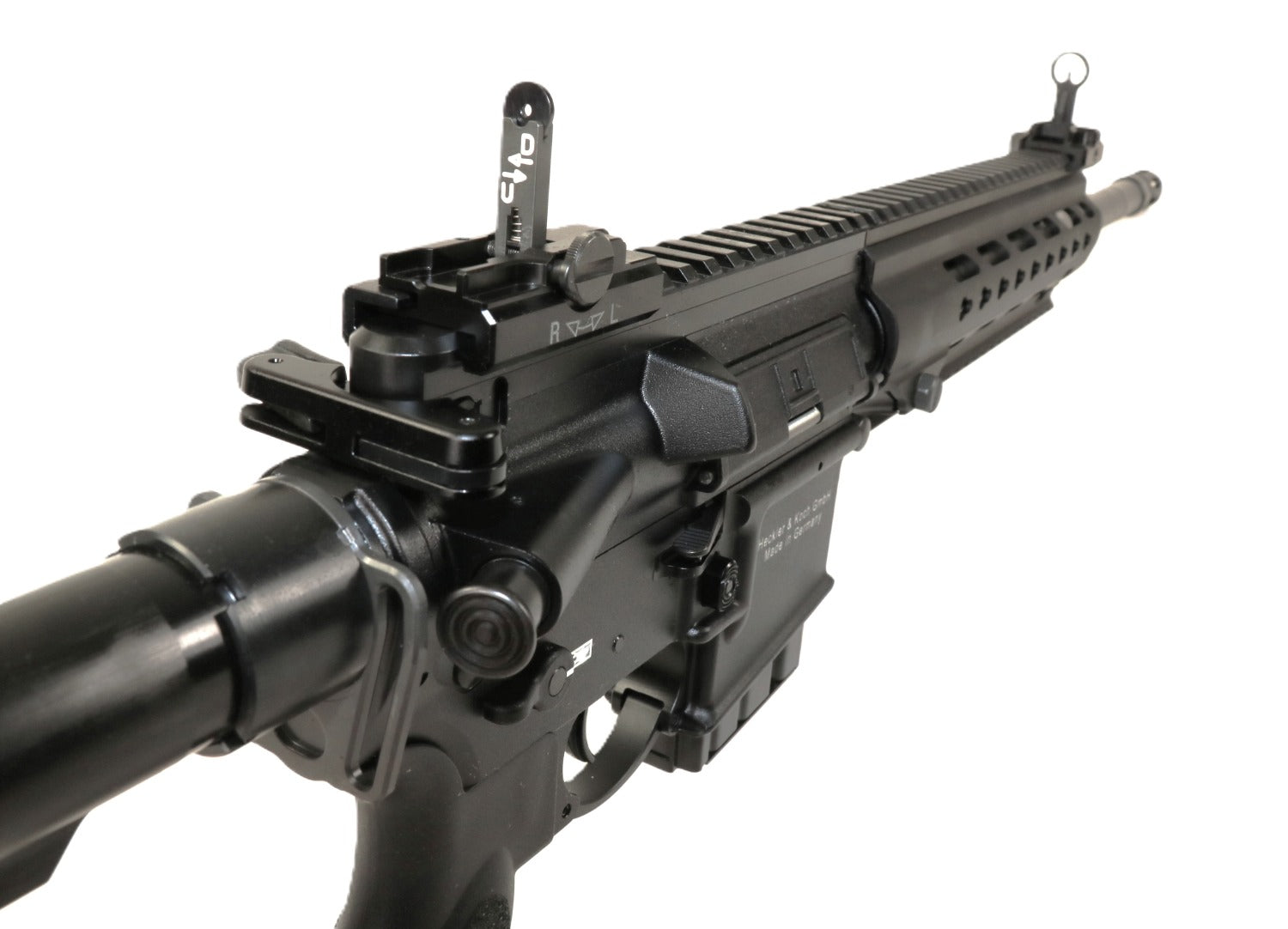 Heckler & Koch Gewehr, schwarz.