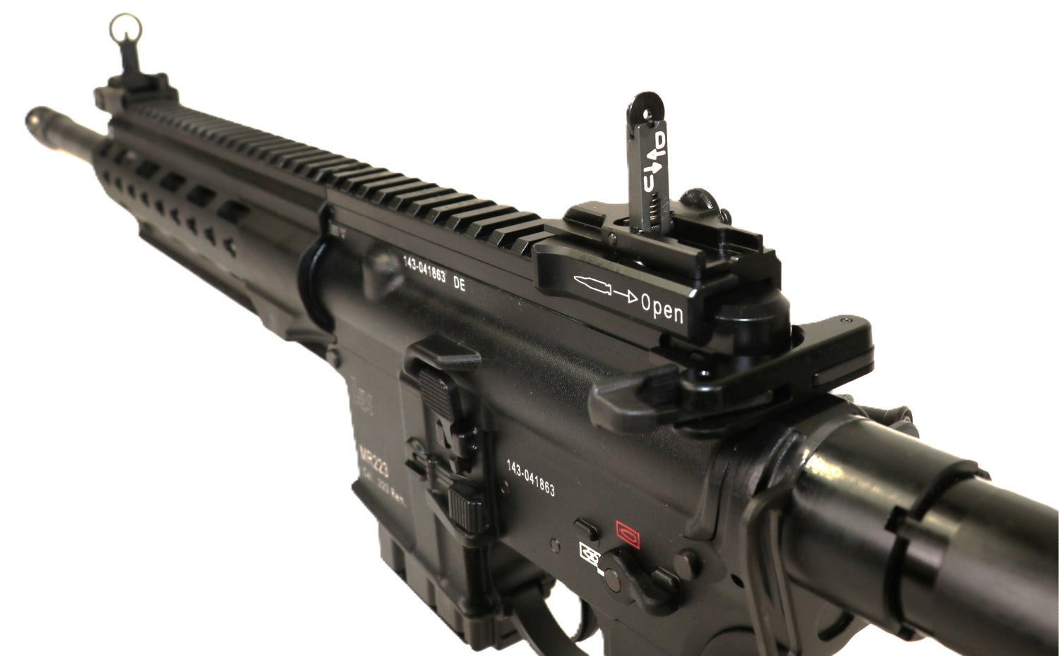 Heckler & Koch Gewehr, schwarz.