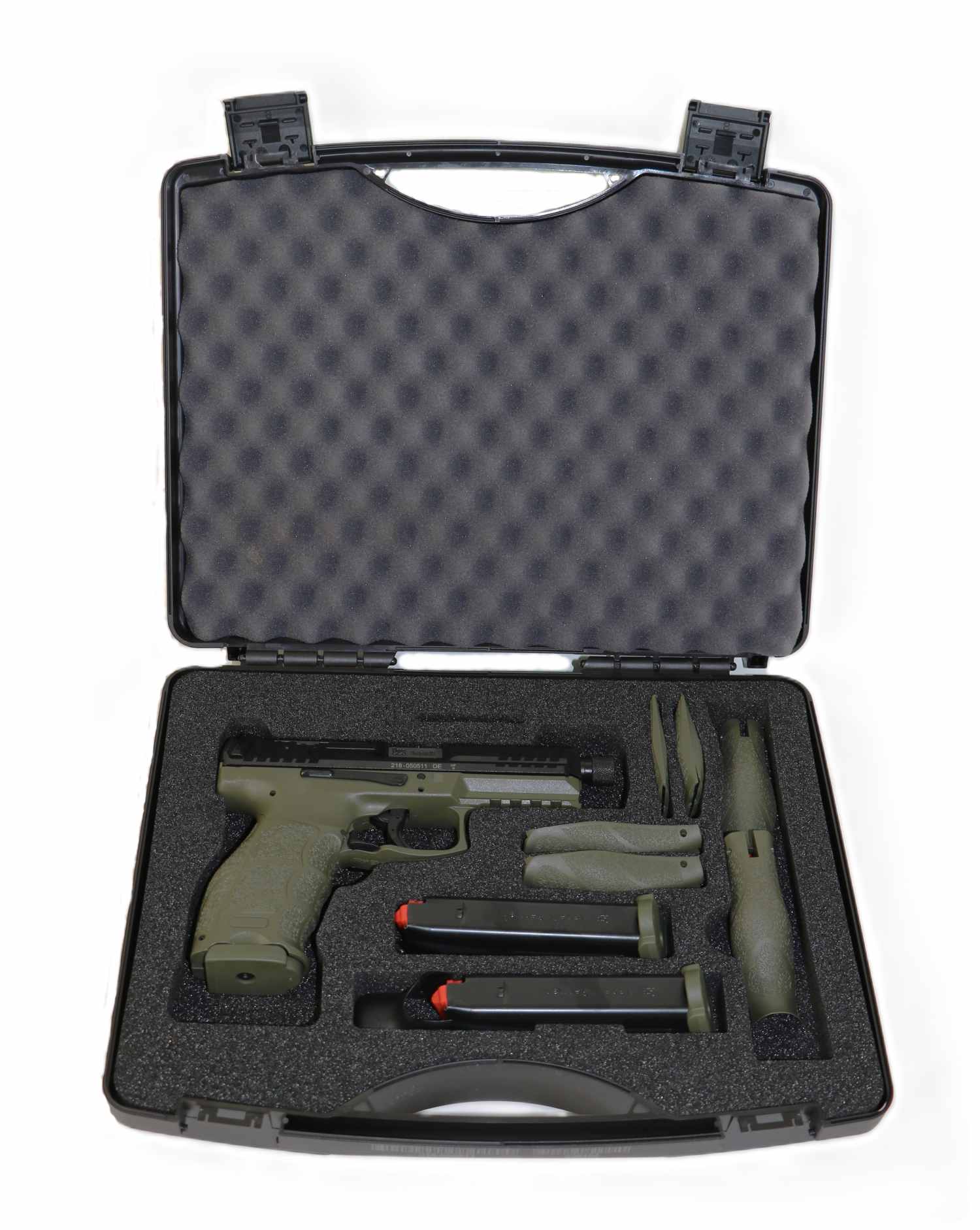 Heckler & Koch Pistole, olivgrün.