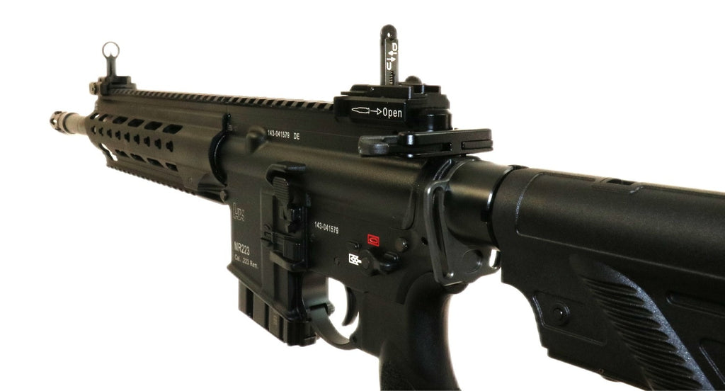 Heckler & Koch Gewehr seitlich.