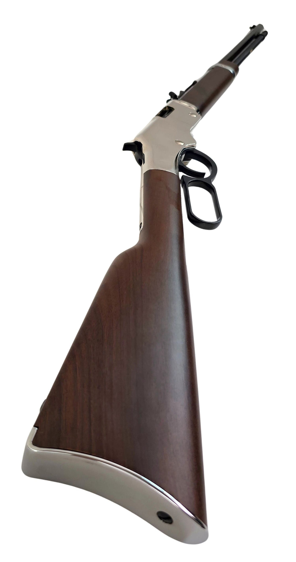 Glänzendes Henry Unterhebelgewehr in Nahaufnahme