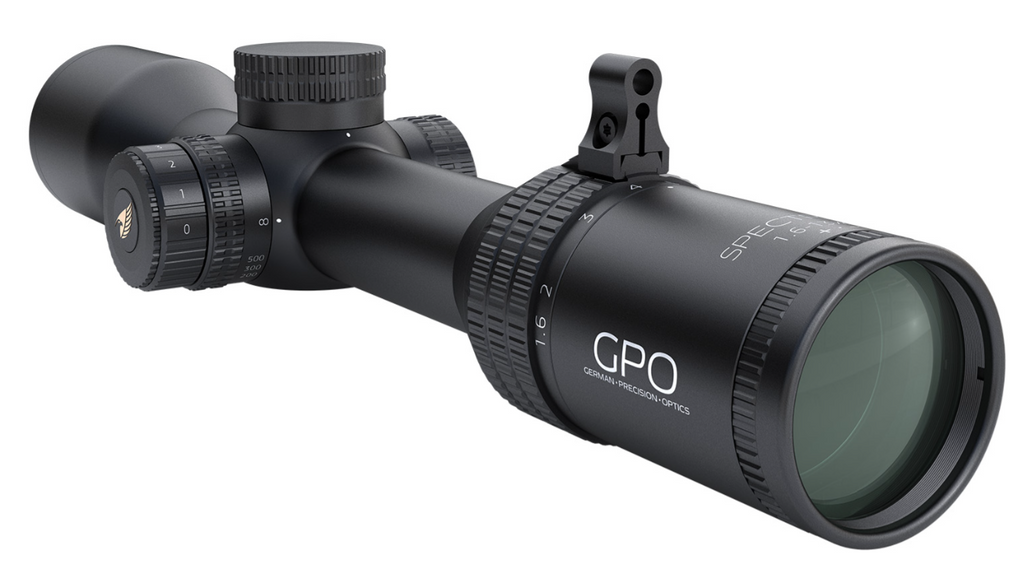 Schwarzes Zielfernrohr mit Verstellung