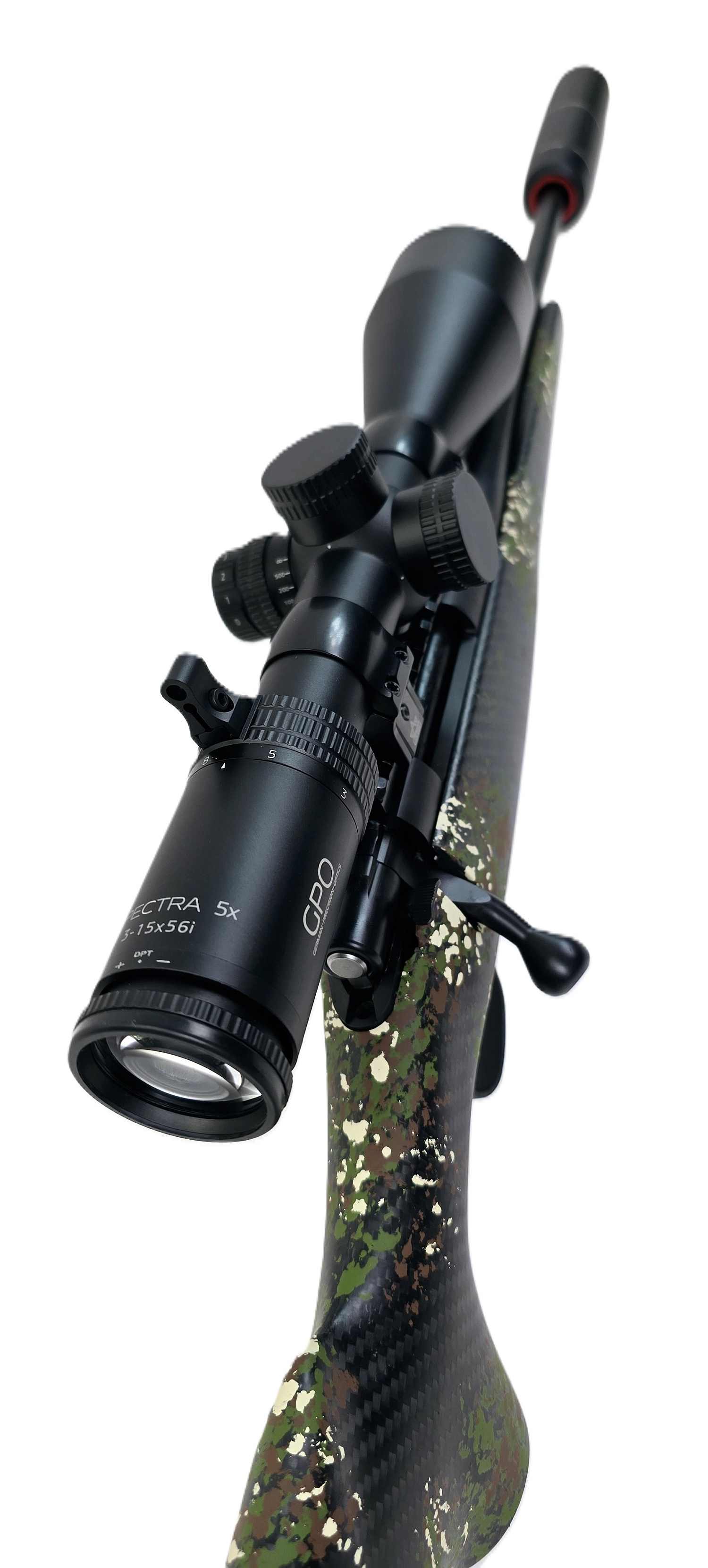 HOWA Gewehr mit Zielfernrohr, Schalldämpfer.