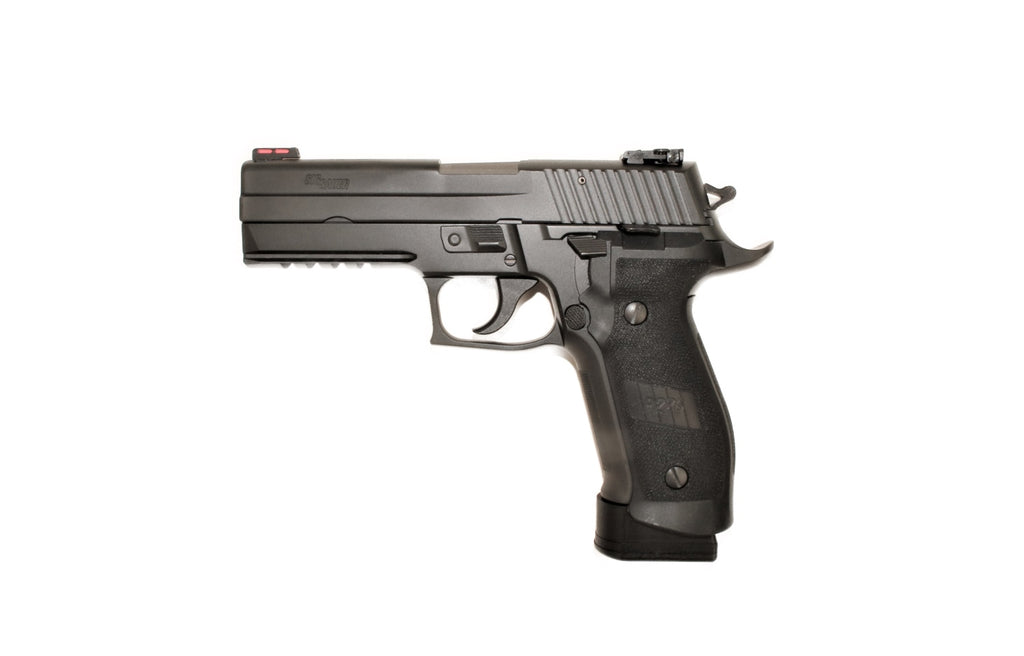 SIG SAUER Pistole, schwarz, seitlich.