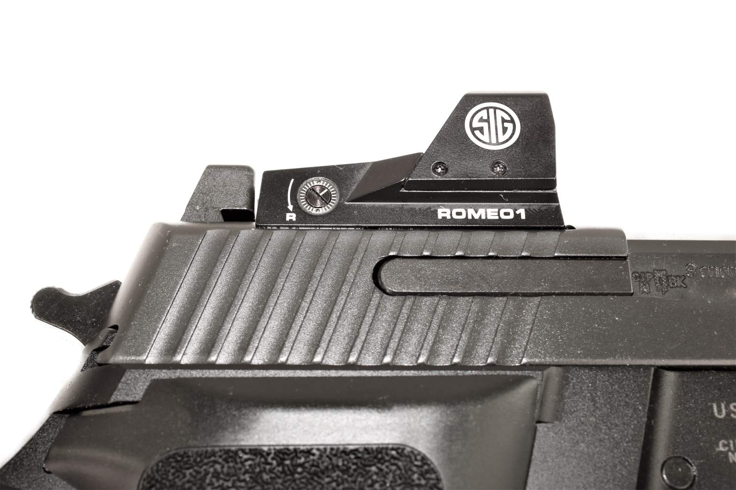 SIG SAUER Pistole, seitliche Ansicht.