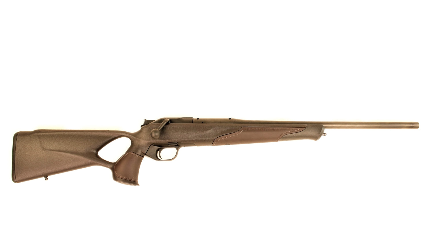 Blaser Jagdgewehr, braun, seitlich.