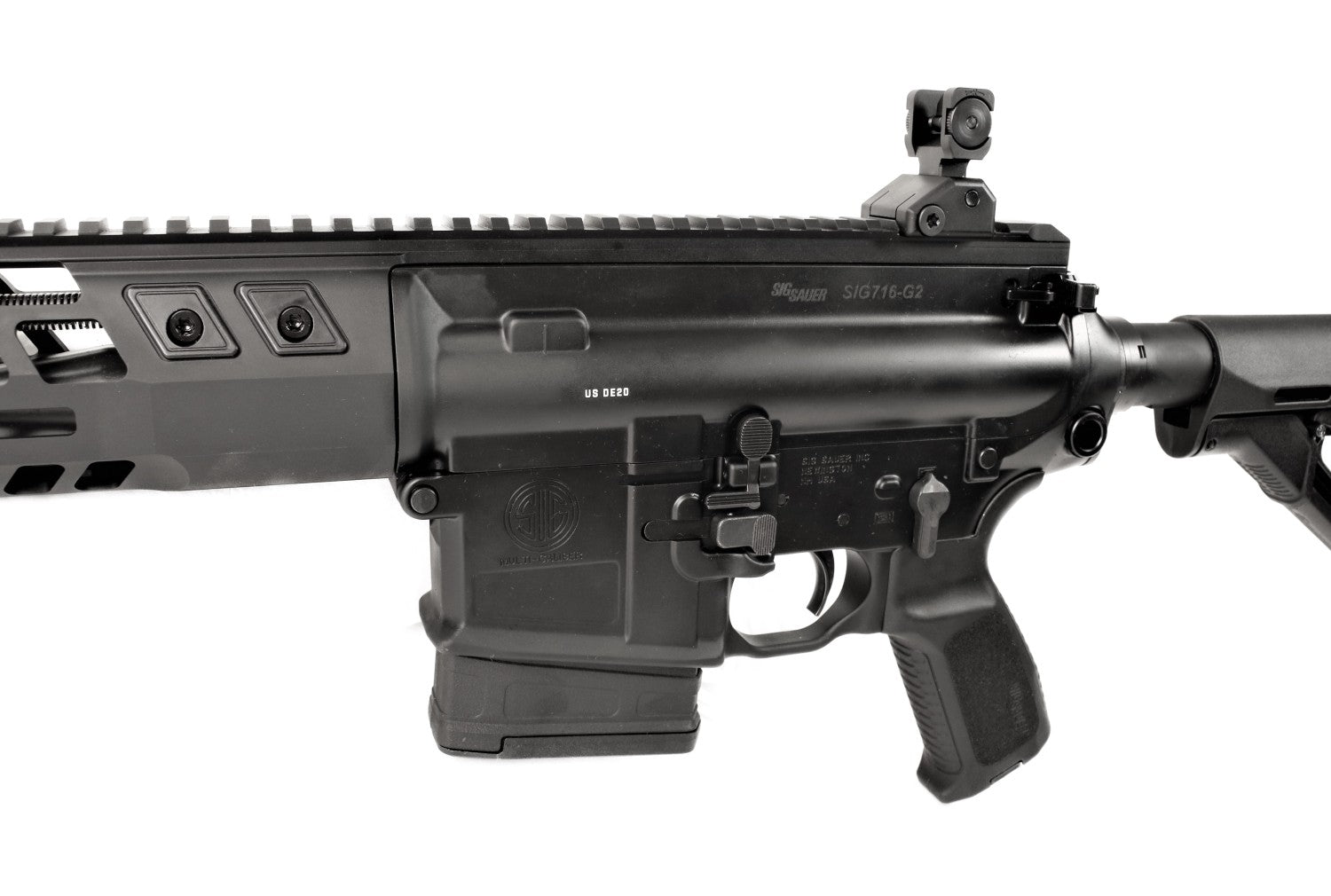 SIG SAUER Gewehr, schwarz, seitlich.