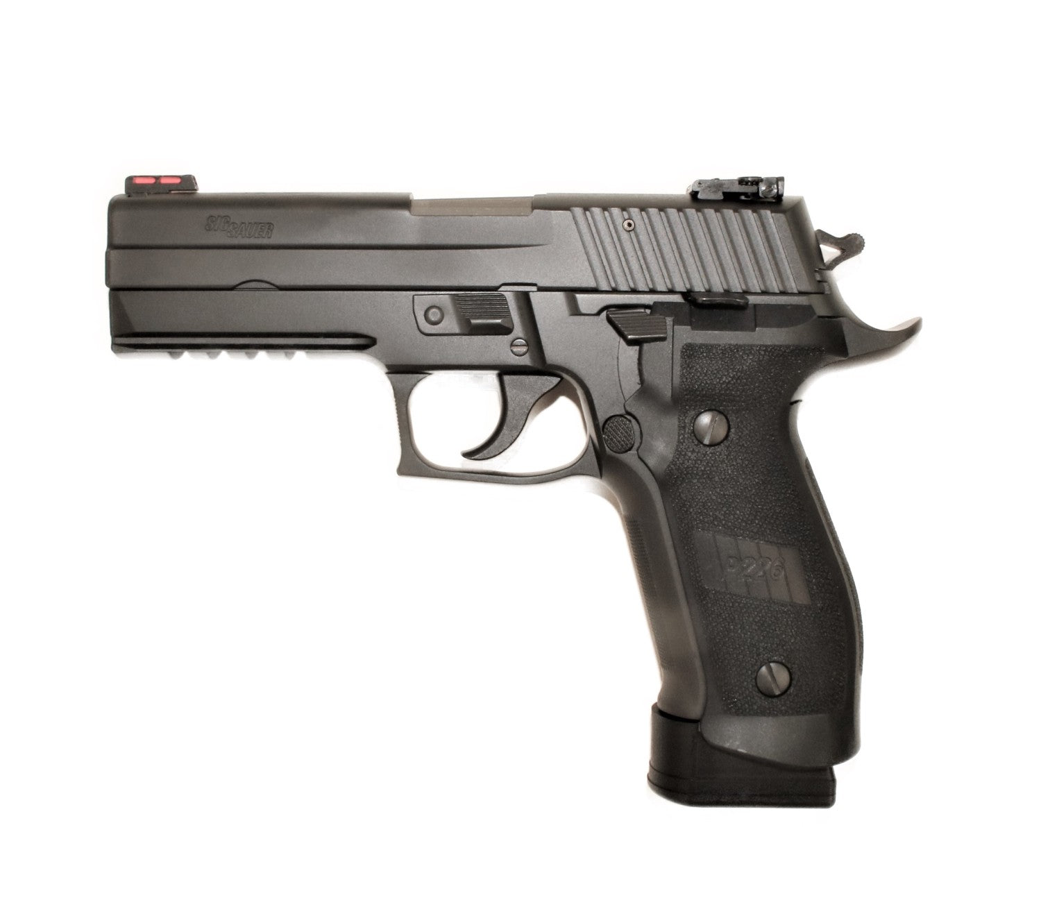 SIG SAUER Pistole, schwarz, seitlich.