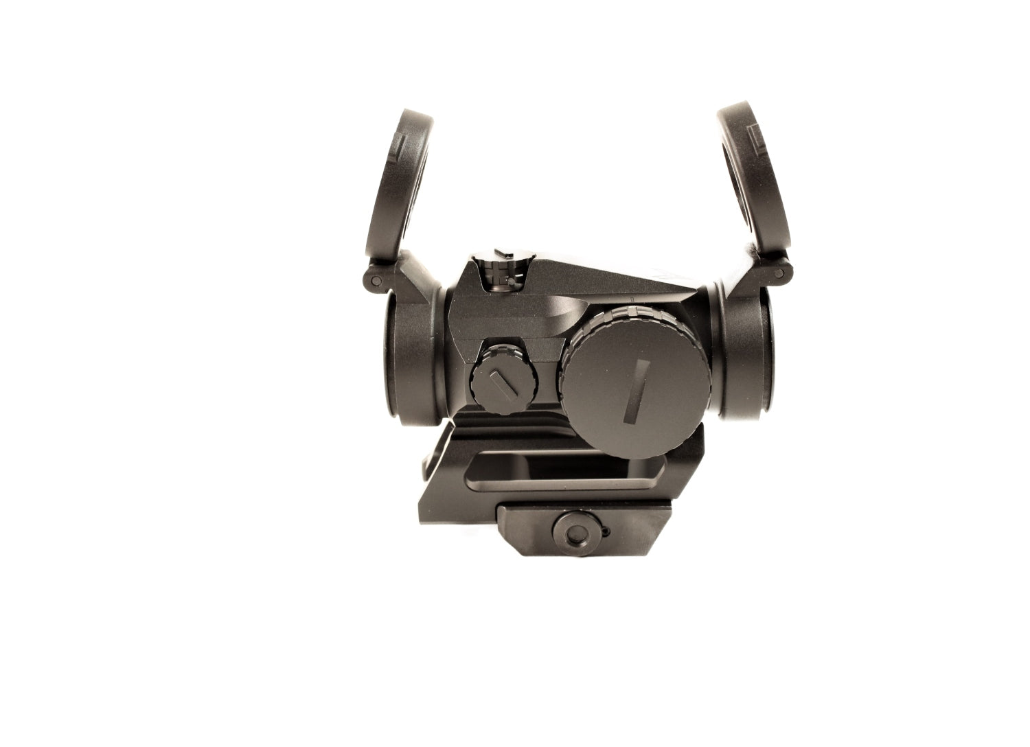 Falke Zielfernrohr mit offenen Abdeckungen.