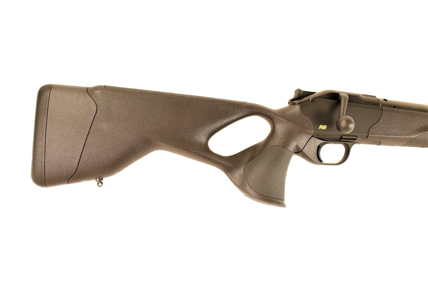 Blaser Jagdgewehr, braun, seitlich.