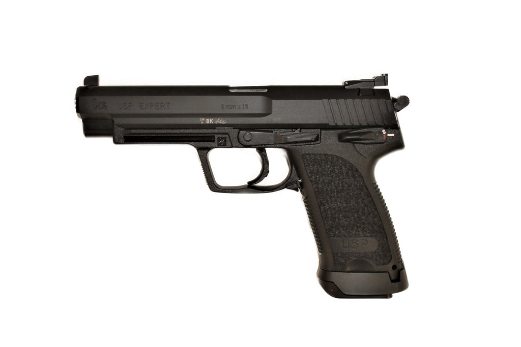 Heckler & Koch Pistole, seitlich.