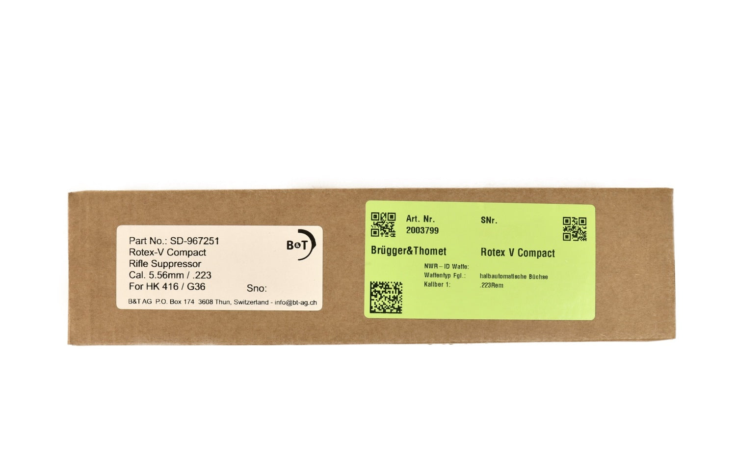 B&T Schalldämpfer für Gewehre.