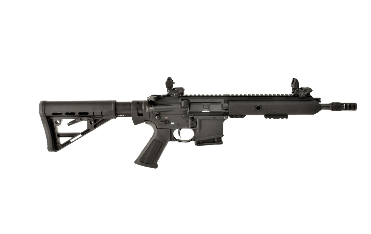 Schmeisser Gewehr, schwarz, taktisch, kompakt.