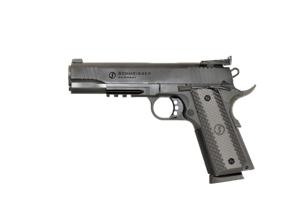 Schmeisser Pistole, Nahaufnahme, Griff.