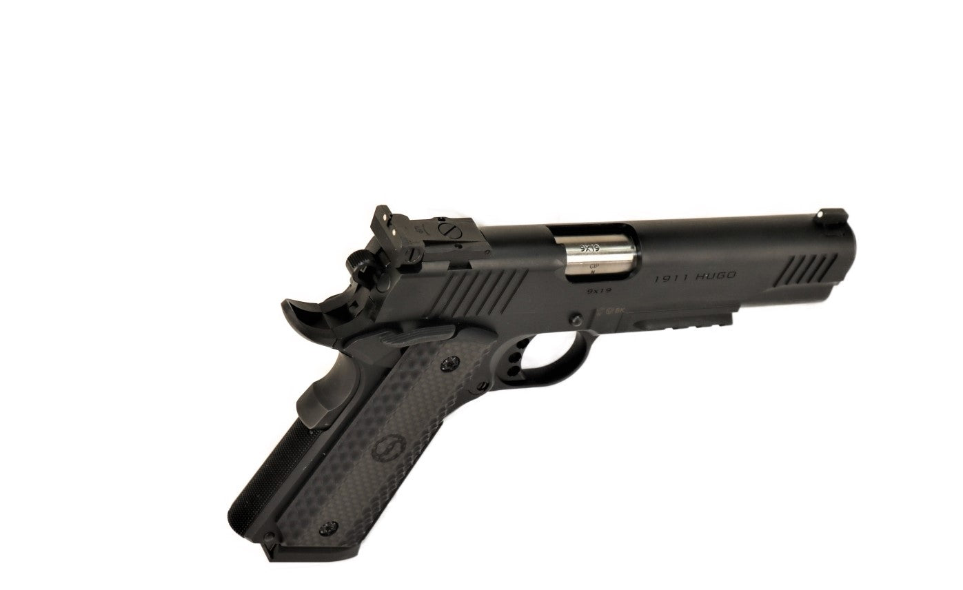 Schmeisser Pistole, Nahaufnahme, Griff.