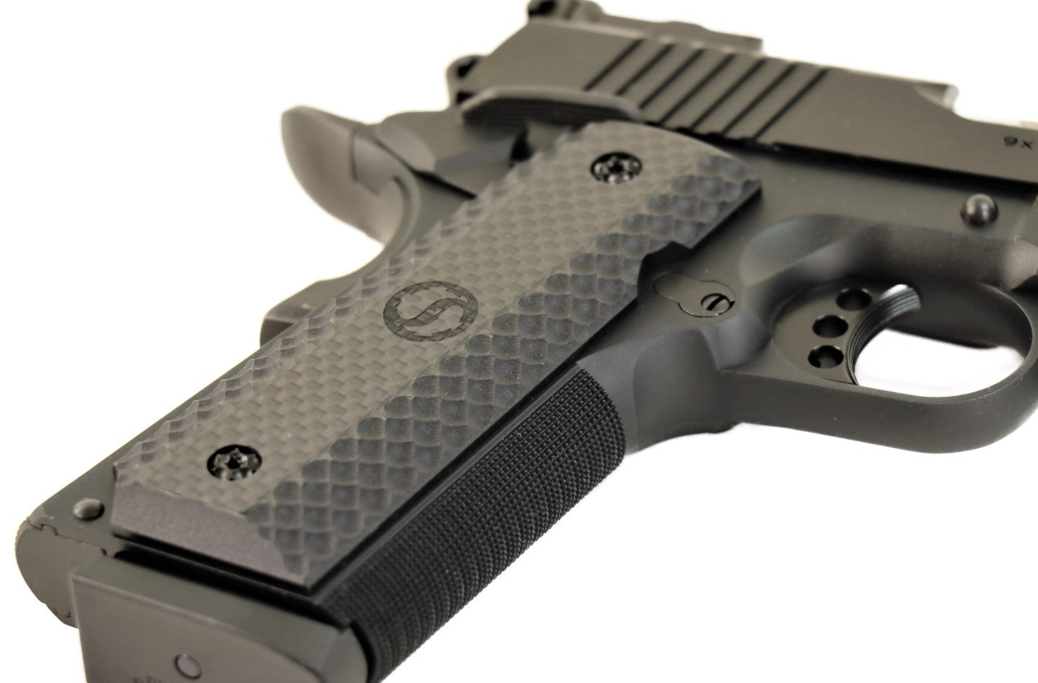 Schmeisser Pistole, Nahaufnahme, Griff.