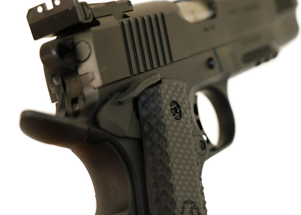 Schmeisser Pistole, Nahaufnahme, Griff.