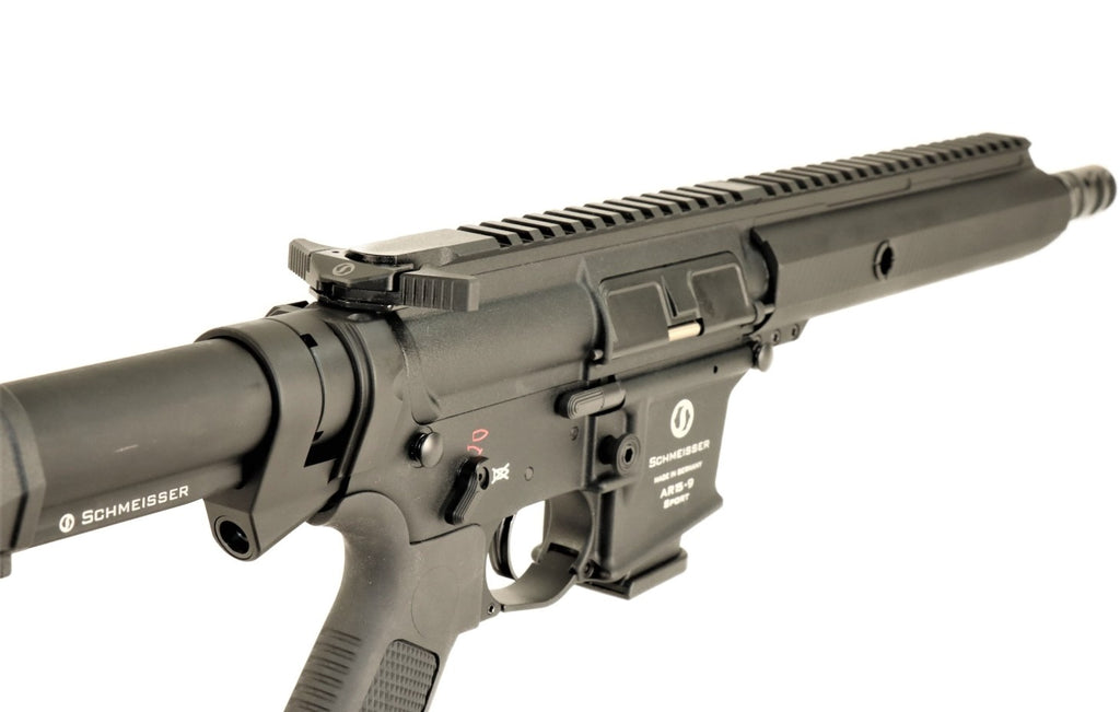 Schmeisser Gewehr, schwarzes Design.