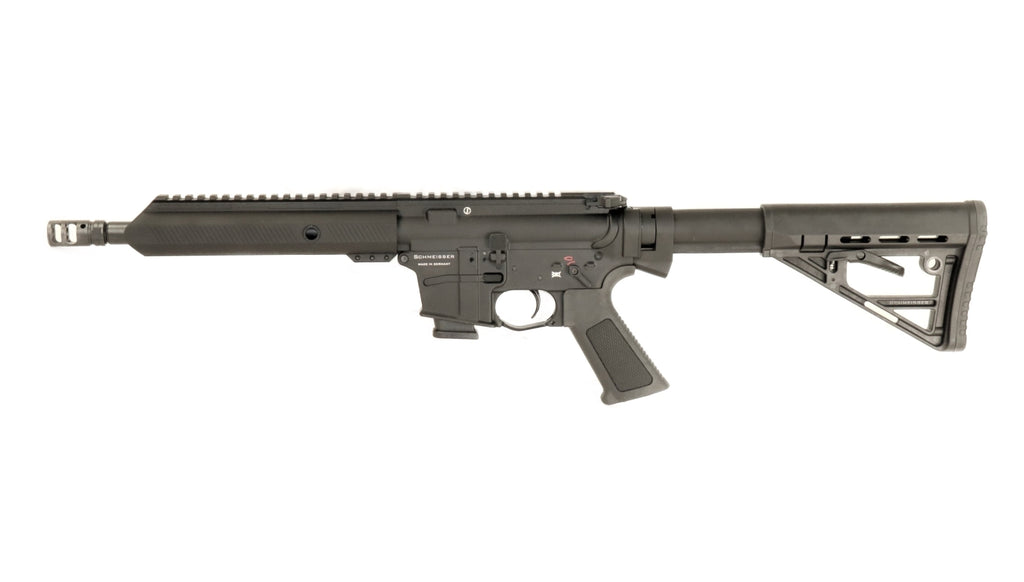 Schmeisser Gewehr, schwarzes Design.