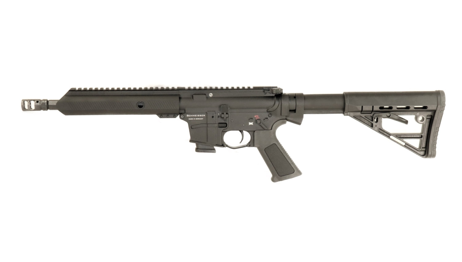 Schmeisser Gewehr, schwarzes Design.