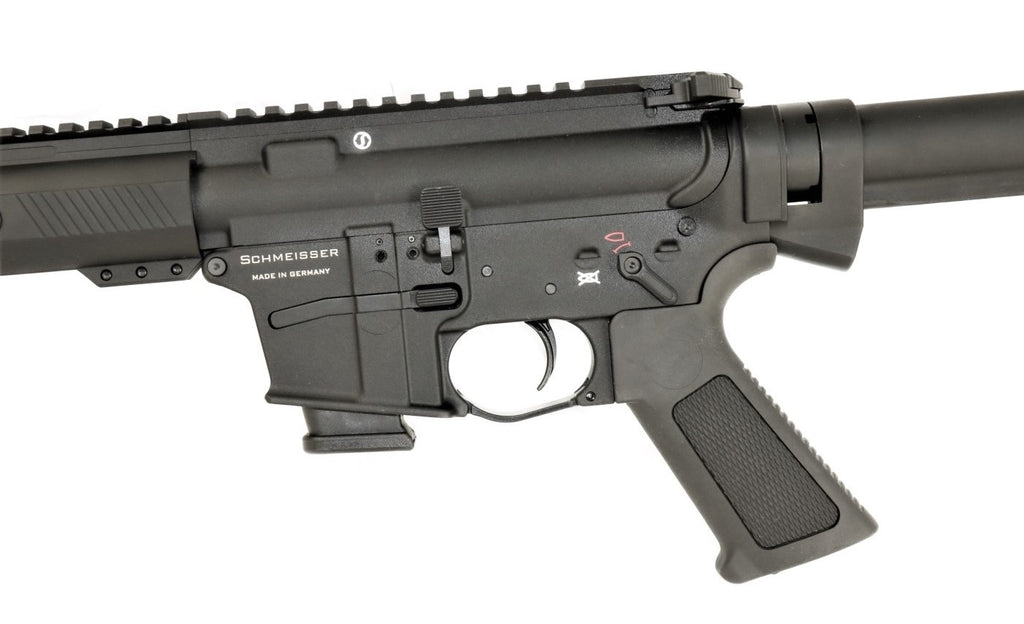 Schmeisser Gewehr, schwarzes Design.