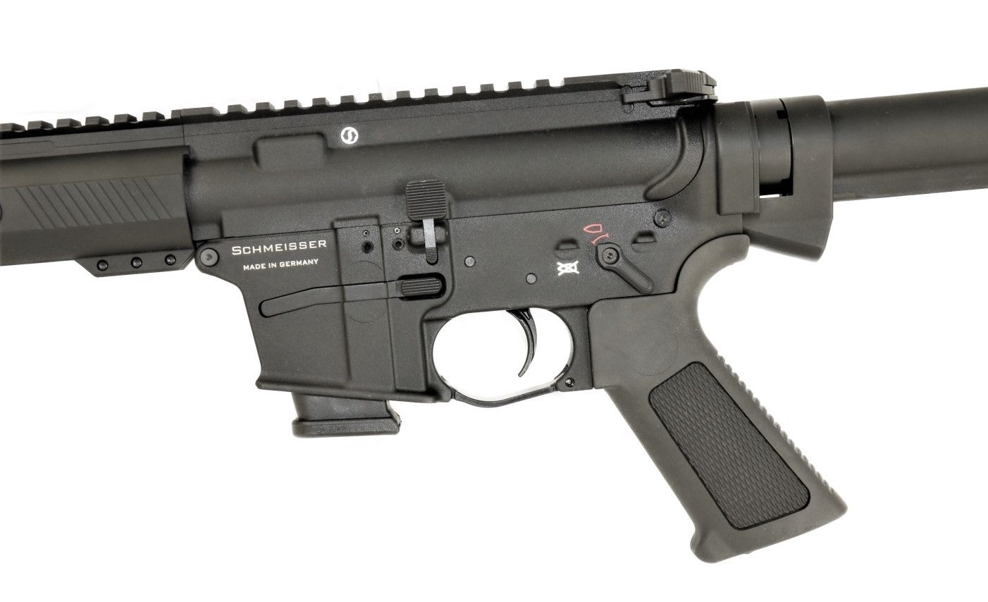 Schmeisser Gewehr, schwarzes Design.