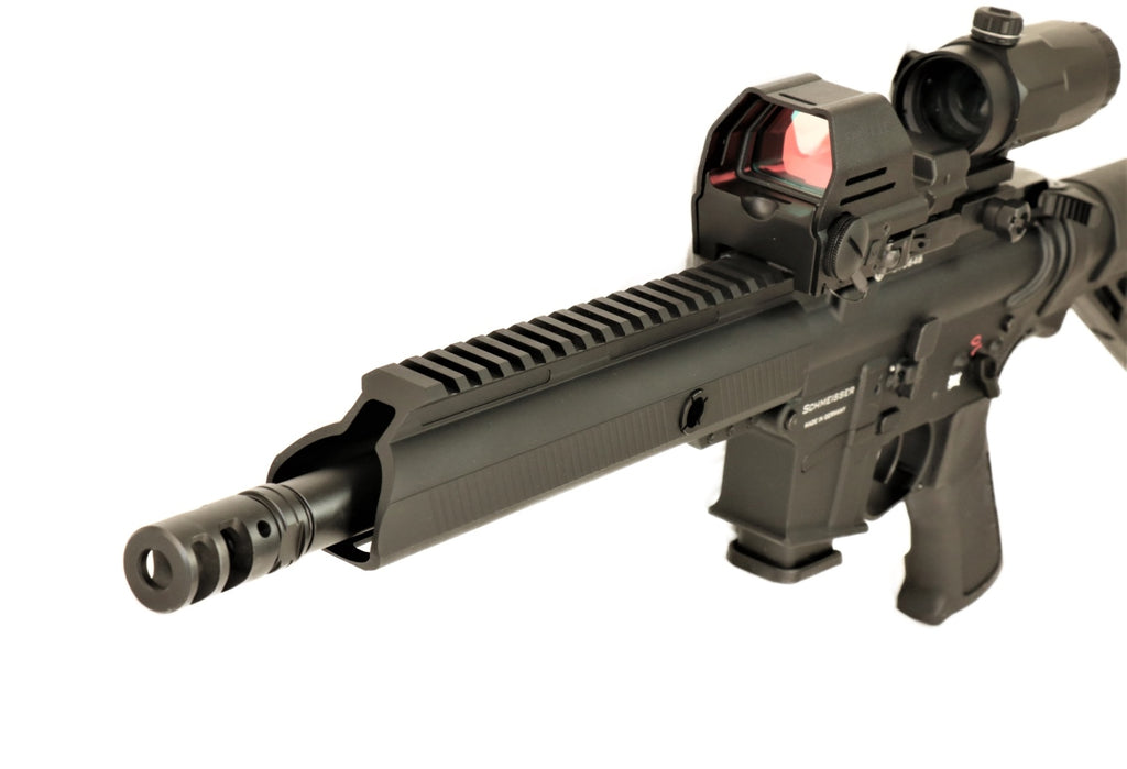 Schmeisser Gewehr, schwarzes Design.