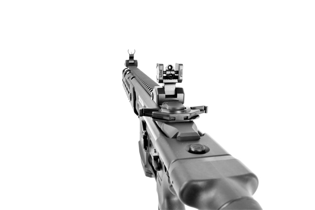 SIG SAUER Gewehr, schwarz, seitlich.