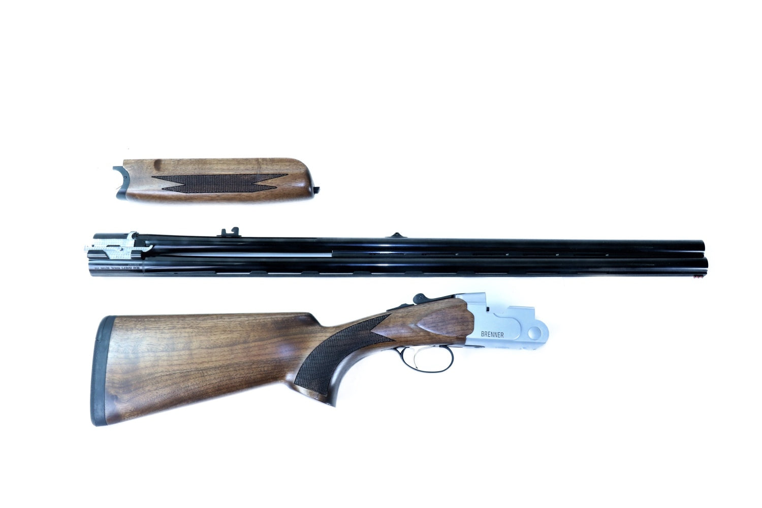 Brenner Schrotflinte, Holzschaft, Doppelläufig.