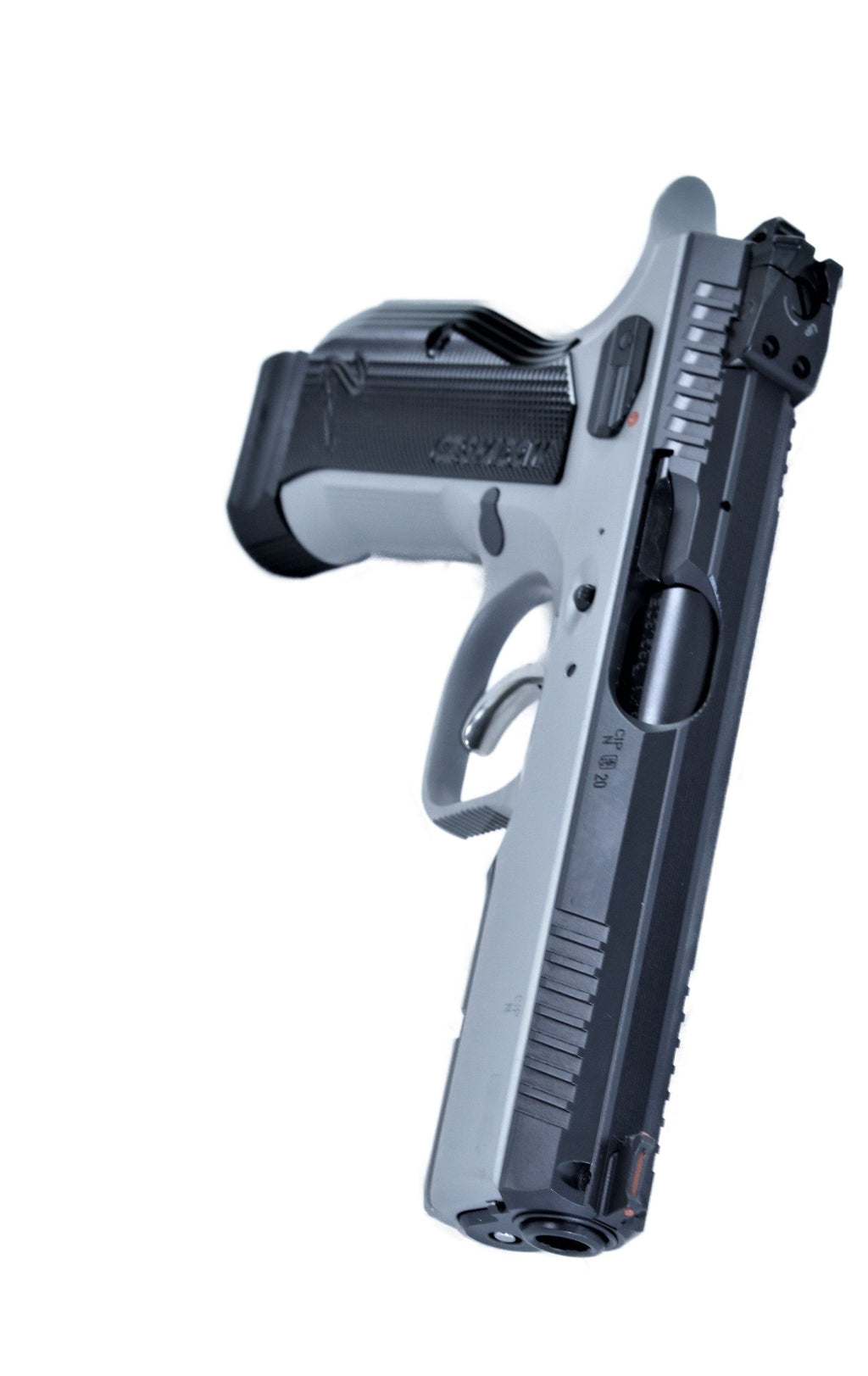 CZ-Pistole, seitliche Ansicht.