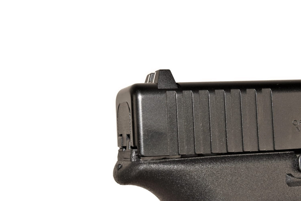 GLOCK Pistole, seitliche Ansicht.