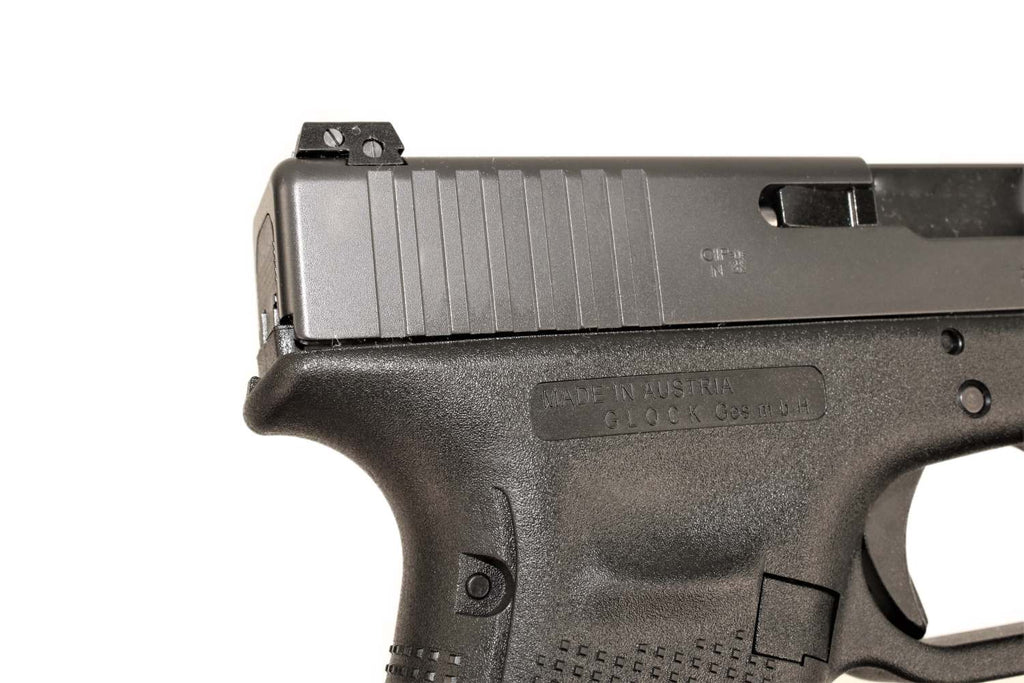 GLOCK Pistole, seitliche Ansicht.