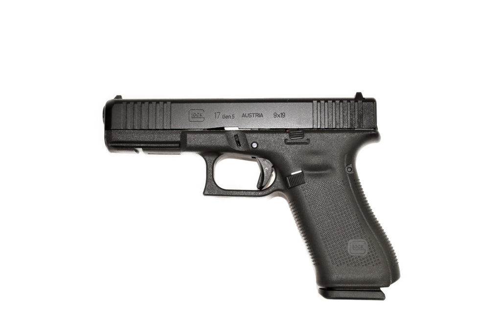 GLOCK Pistole, seitliche Ansicht.