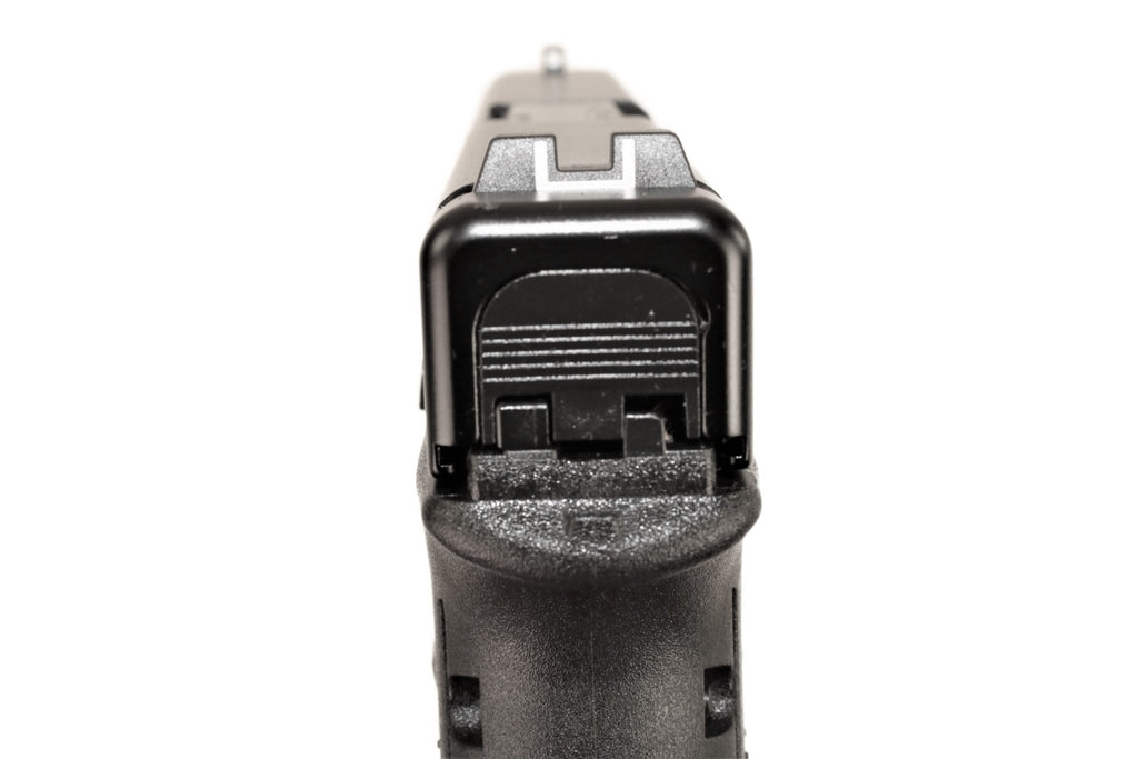 GLOCK Pistole, seitliche Ansicht.