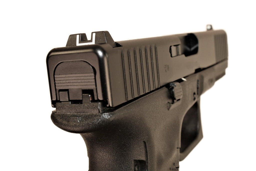 GLOCK Pistole, seitliche Ansicht.