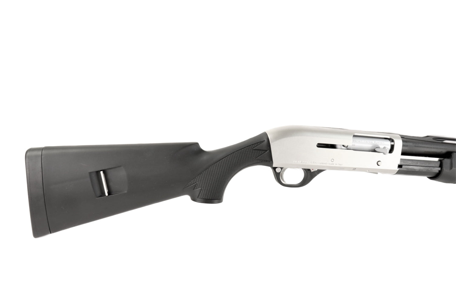 Benelli Schrotflinte, schwarzer Schaft.