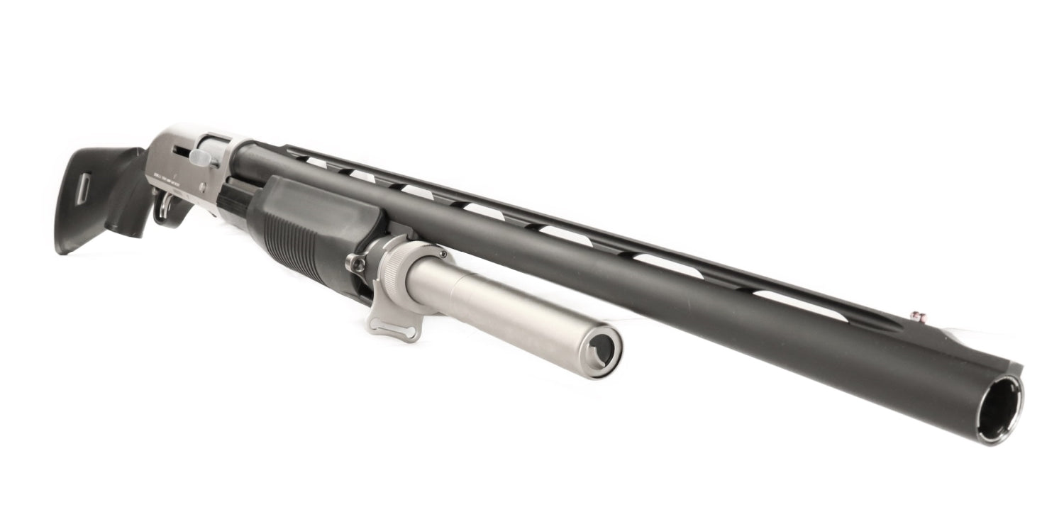 Benelli Schrotflinte, schwarzer Schaft.