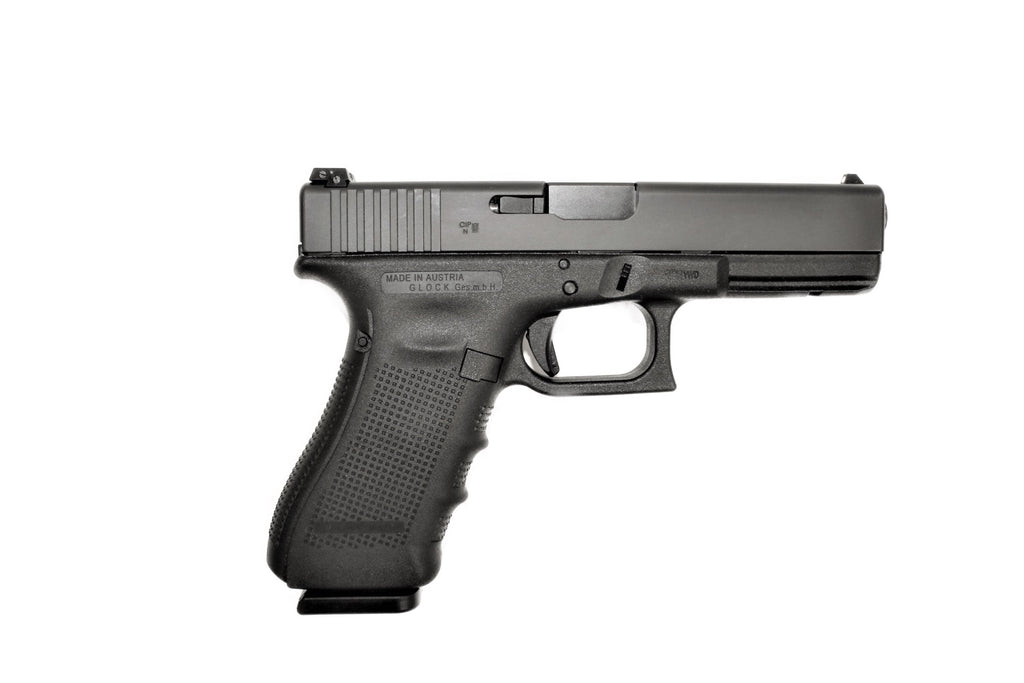 GLOCK Pistole, seitliche Ansicht.